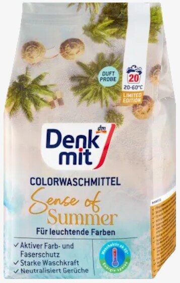 Denkmit veļas mazgāšanas pulveris krāsainai veļai Sense of Summer, 20 mazg.reiz.